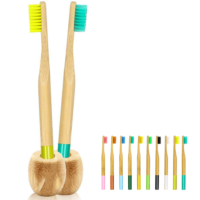 Biodegradable Eco Friendly Bamboo Toothbrush With Holder Bamboo Toothbrush Holder