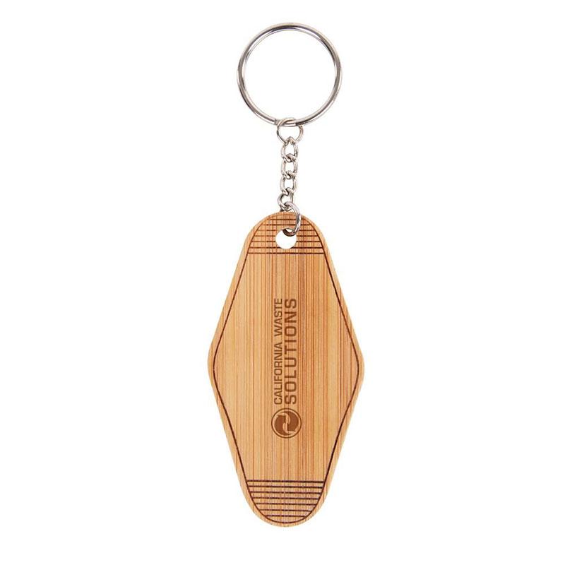 Custom Hotel Wooden Keychains Room Number Key Chain Laser Engrave Logo Wood Hotel Keychains Key Tag 