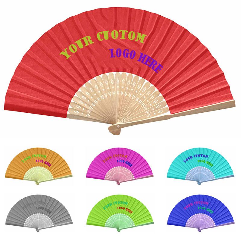 Folding Hand Fan With Bamboo Rib