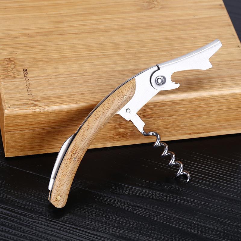 4 pcs Bar Tools Wine Opener Set in Bamboo Wooden Box