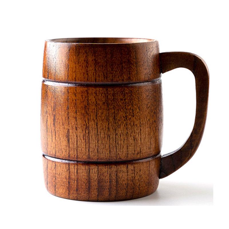 Nature Wood Beer Mug with Handle