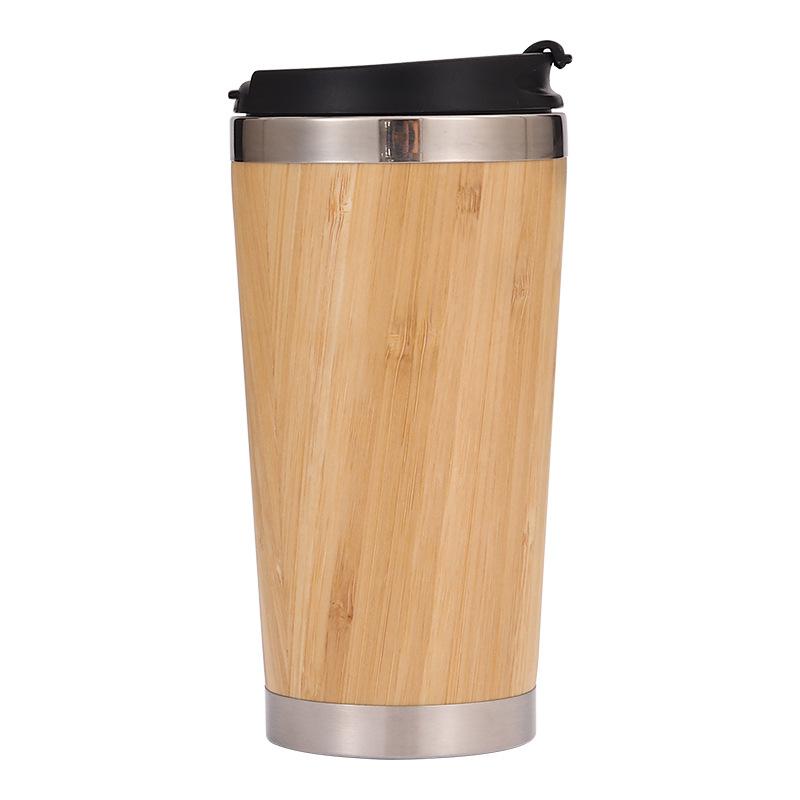 Car Traveling Stainless Steel Bamboo Tumbler with Lid