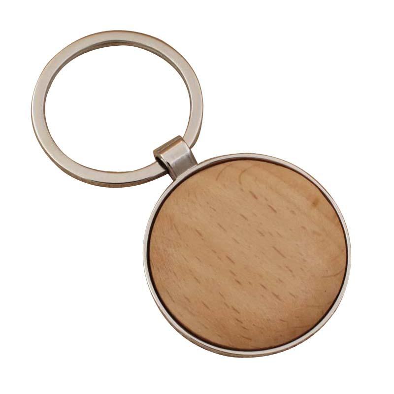 Wooden Keychain Circle Shape