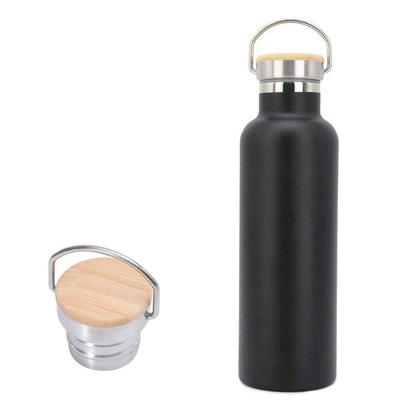 Stainless Steel Water Bottle with Bamboo Lid 