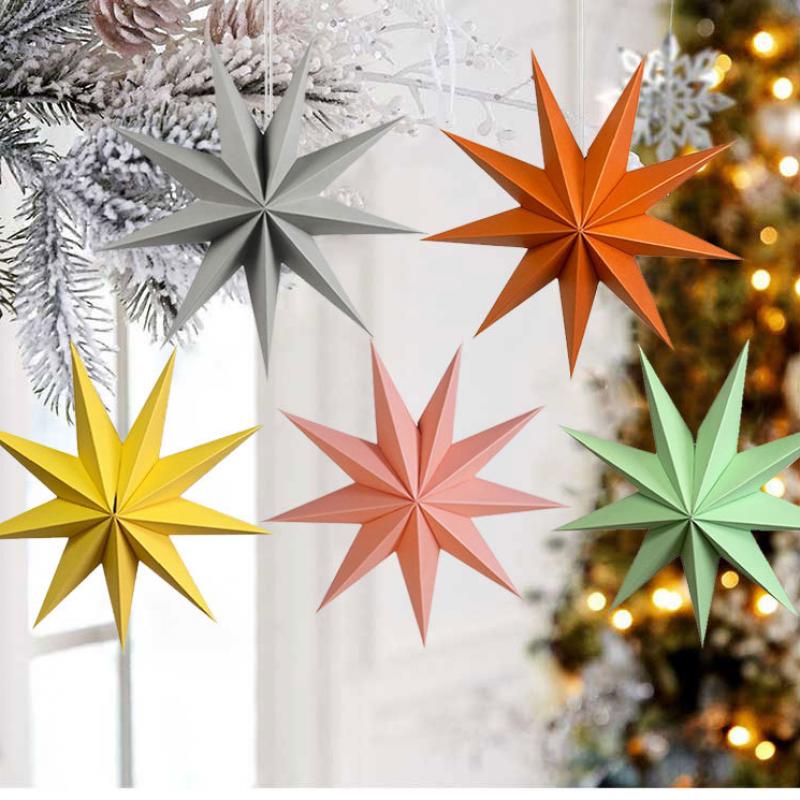 30cm Nine-pointed 3D DIY Star Ornaments Christmas Party Wedding Birthday Festival Decoration