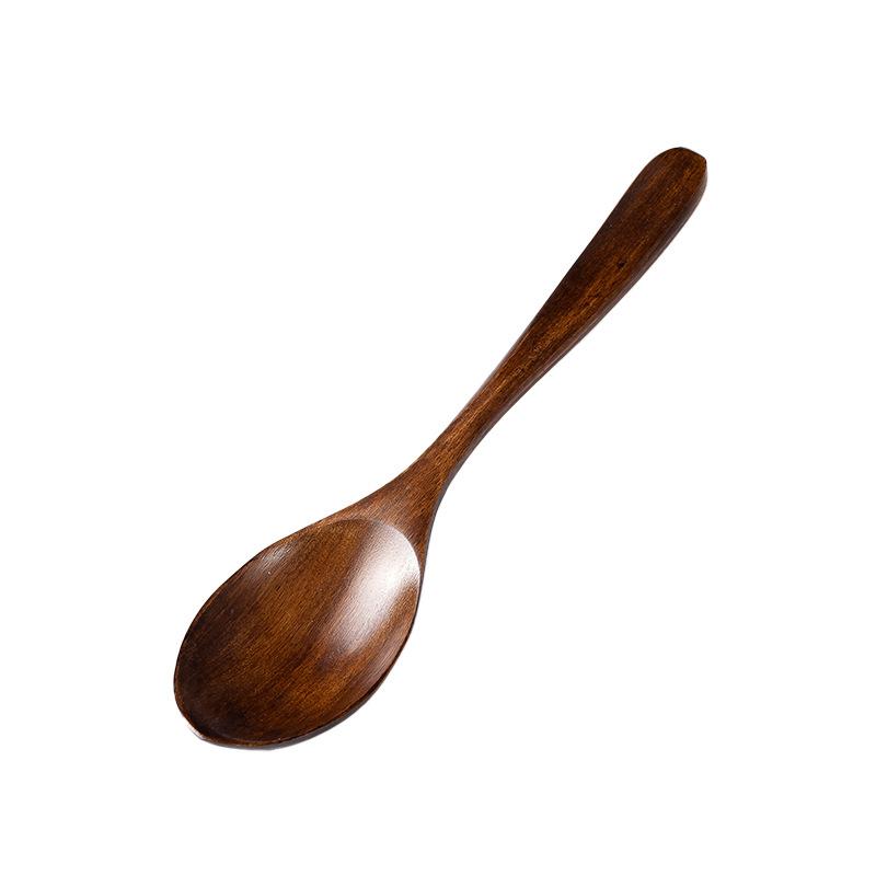  Wood Tableware Round Spoon