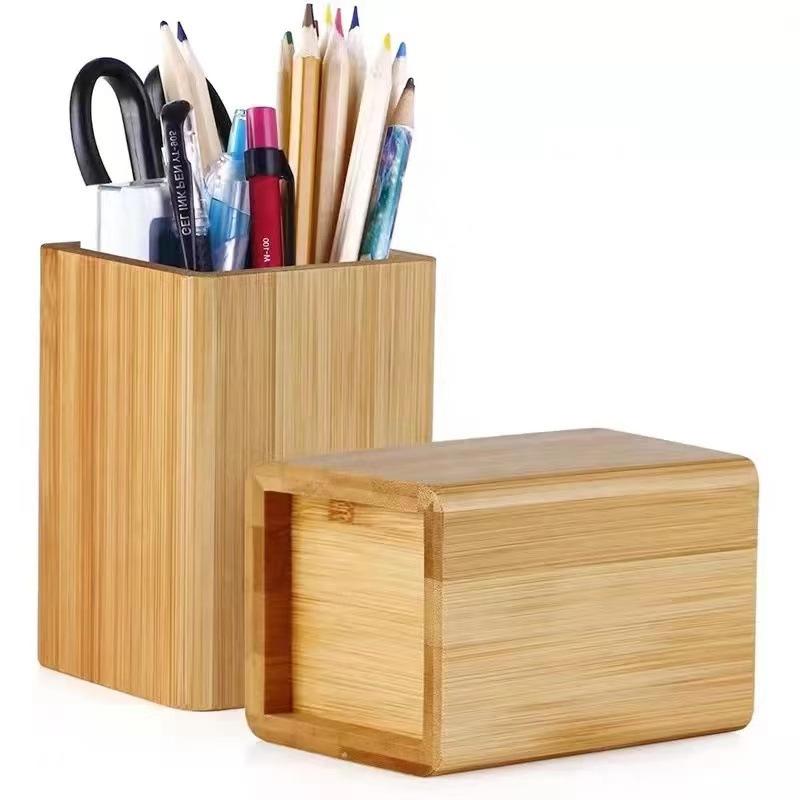 Wood Desktop Pen & Pencil Holder