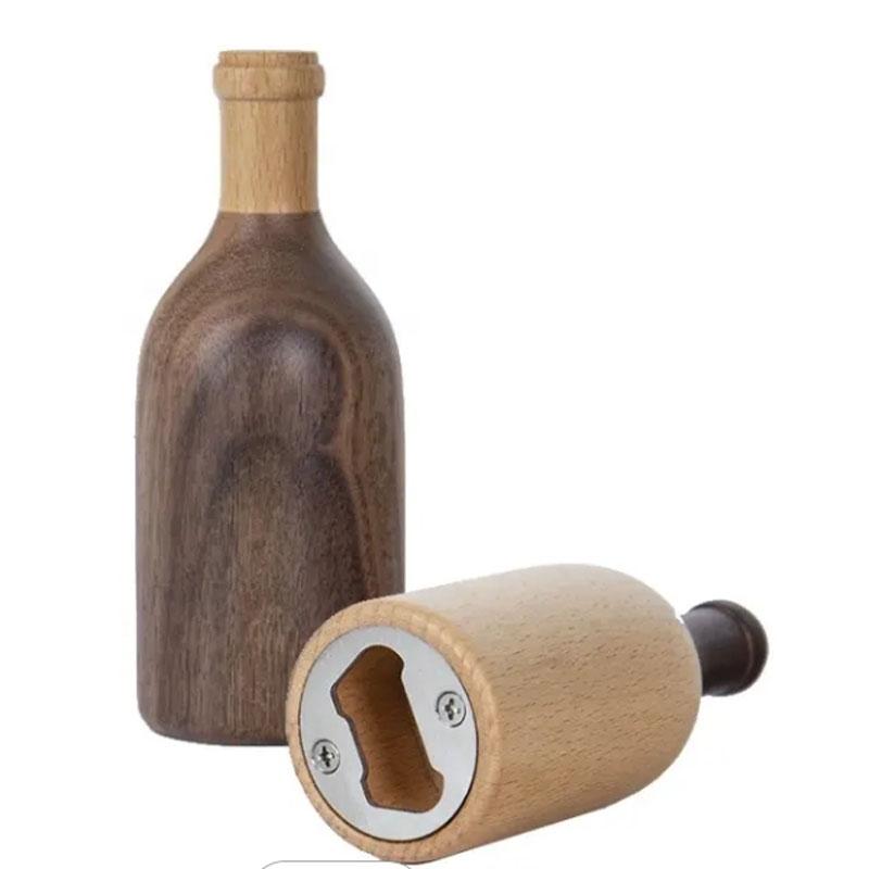 Bottle Shaped Wooden Beer Bottle Opener