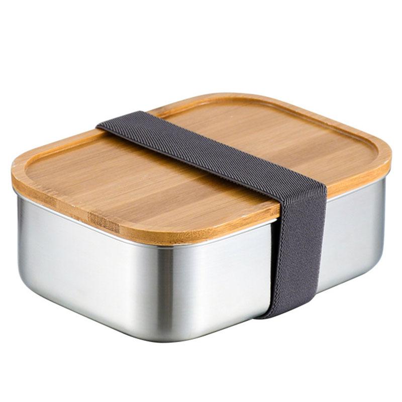 304 Stainless Steel Food Container With Bamboo Lid