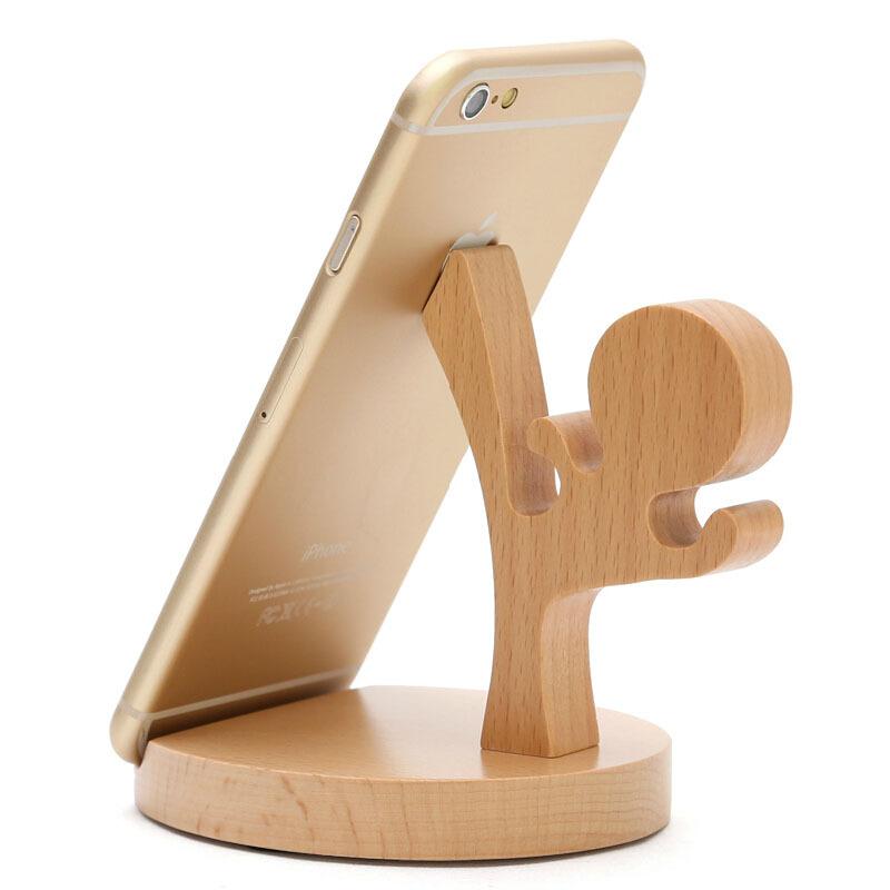 Cute Phone Stand Wooden Cellphone Holder