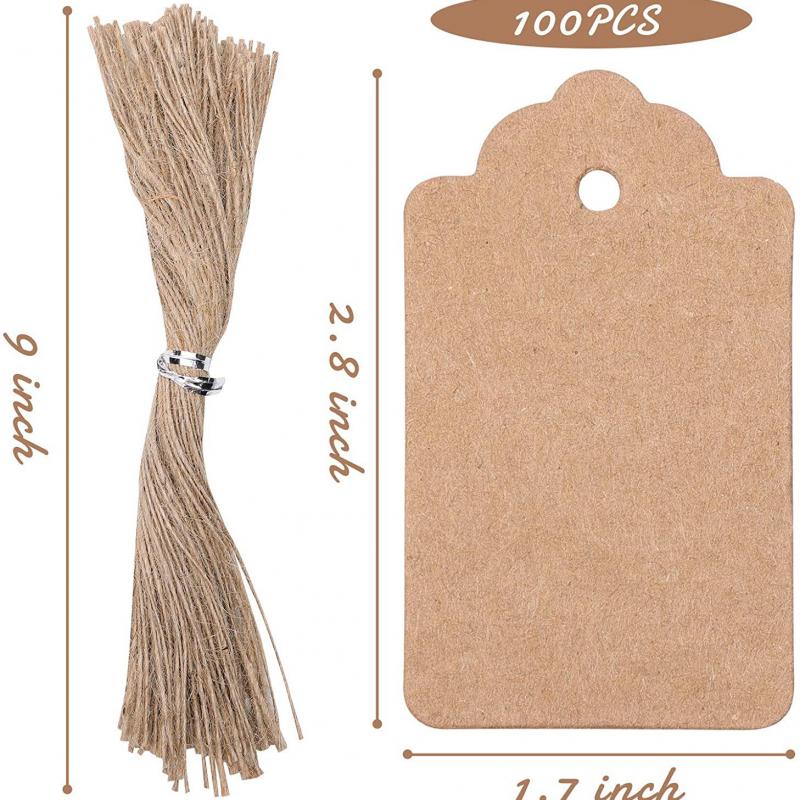 Wedding Holiday Jute Rope Kraft Label 