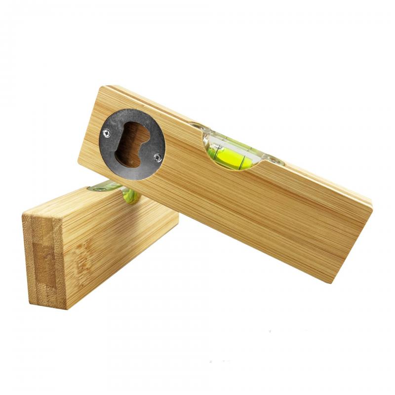 Wooden Bottle Opener with Level Spirit