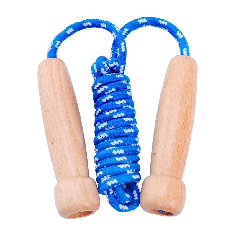 Fitness Training Skipping Jump Rope With Wood Handle