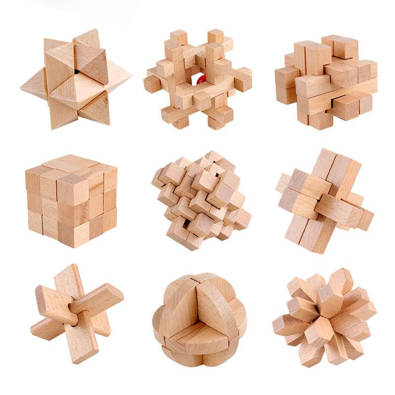 Classic 3D Wooden Puzzle Lock Toys 