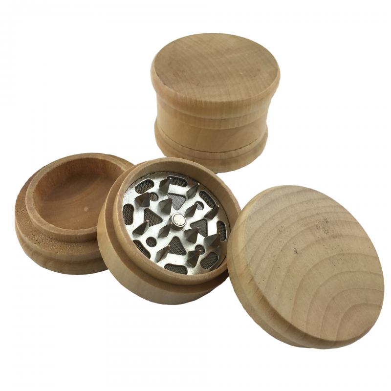 Magnetic Wood Wooden 3 Layers 60mm Spice Crusher Tobacco Grinders