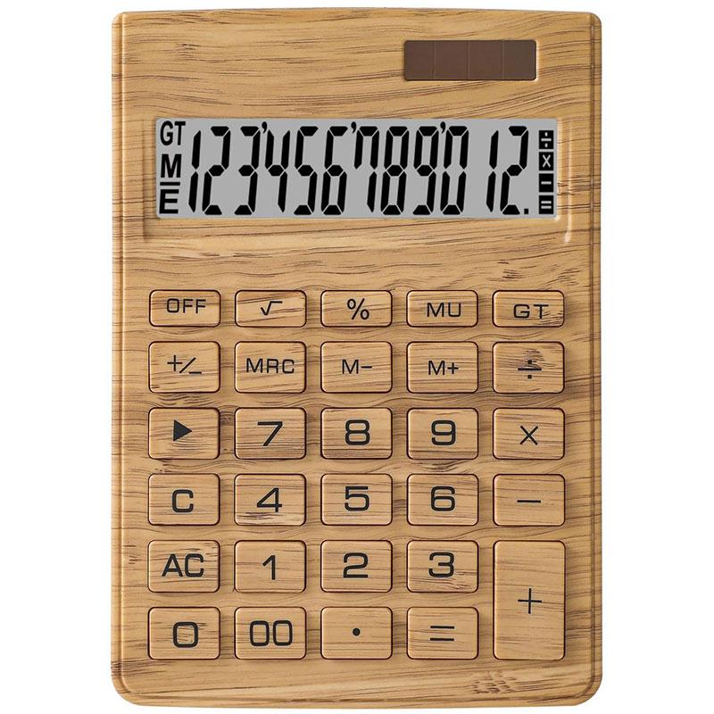 Bamboo Like Solar Desktop Calculator-Plastic