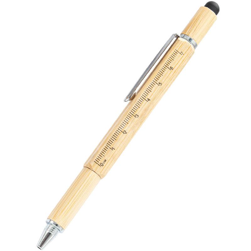 Multi functional Bamboo Pen With 6 in- 1 Screwdriver Level Scale 