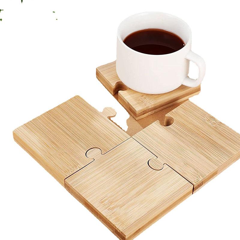  Wooden Bamboo Puzzle Coasters 