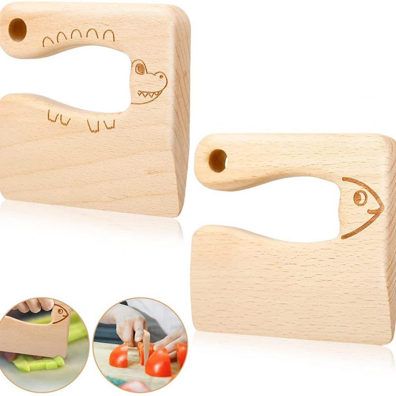 Kid-Friendly Safe Wooden Cutting Knife for Toddlers toys