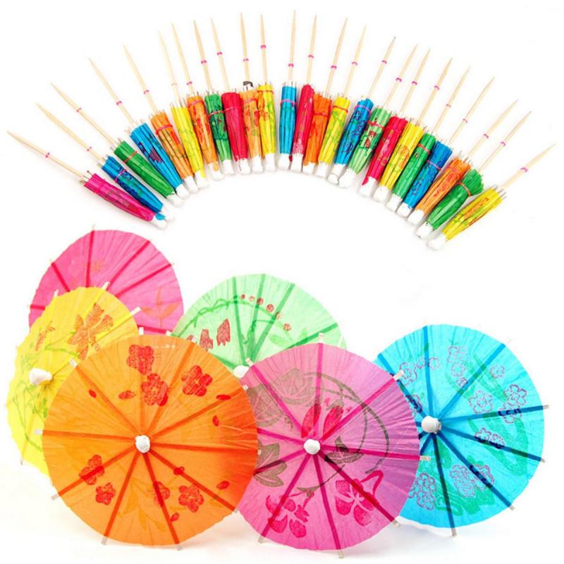 Biodegradable Food Grade Colorful Disposable Umbrella Party Picks