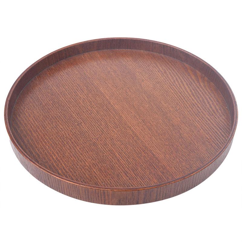 Round Wooden Serving Tray for Restaurants Home