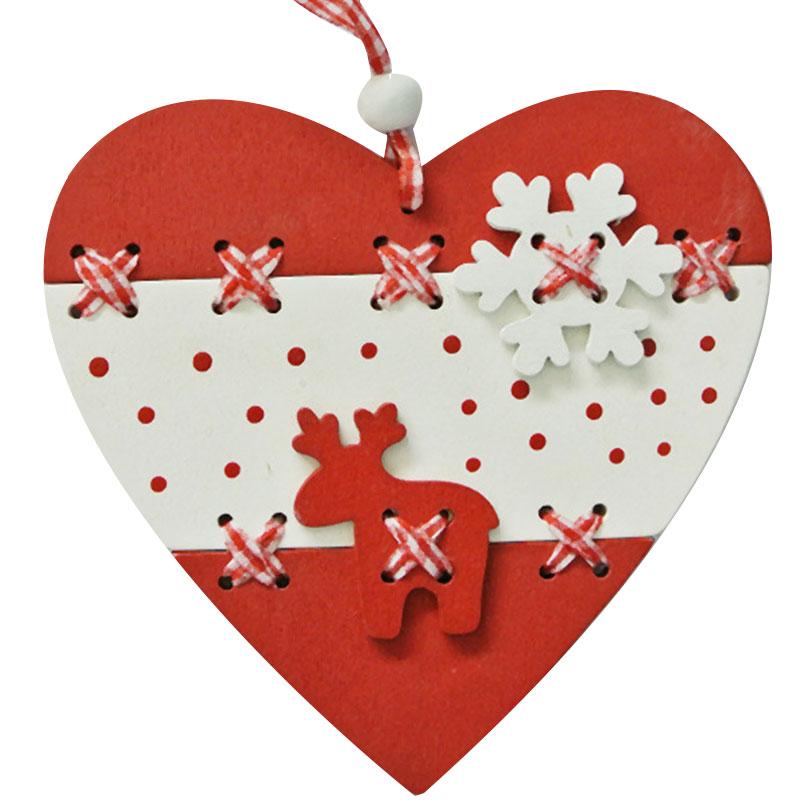 Wooden Christmas heart/ star/tree pendant home decoration