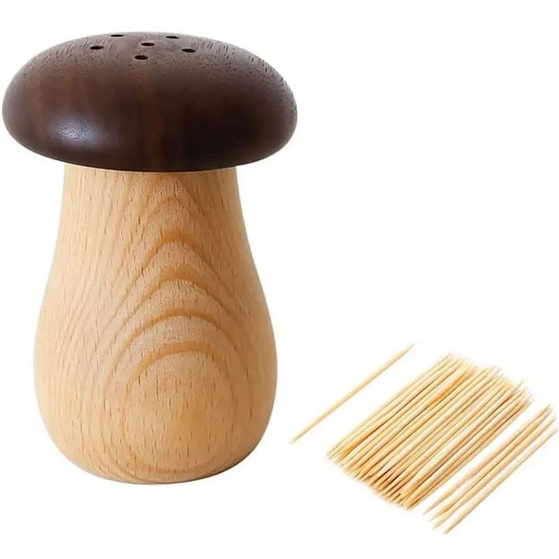 Cute mushroom Wooden Toothpick Dispenser For Home Decoration