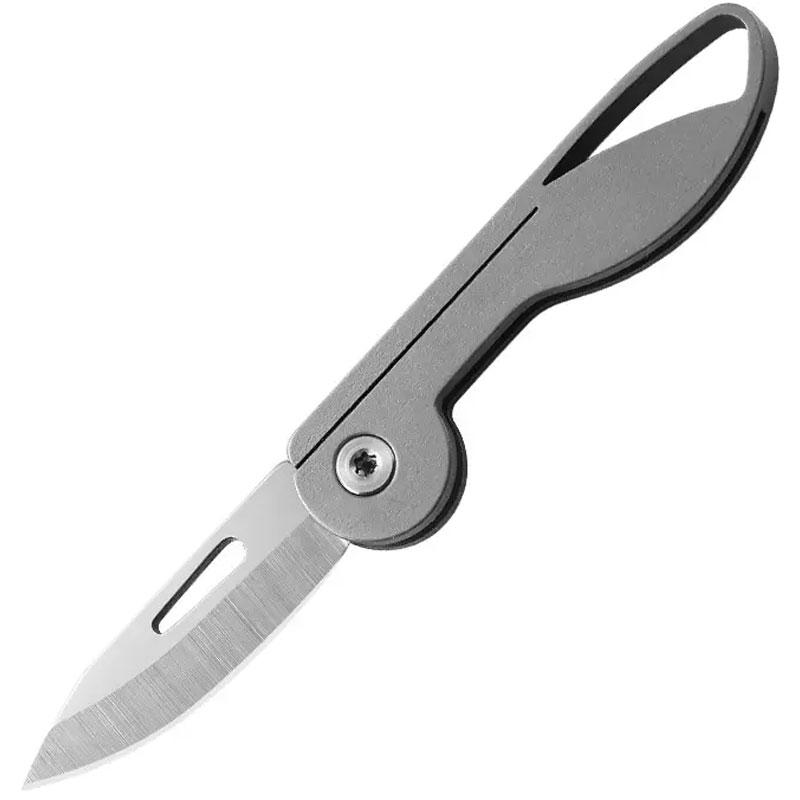 Mini Titanium Alloy Handle EDC Pocket Knife for Outdoor Camping