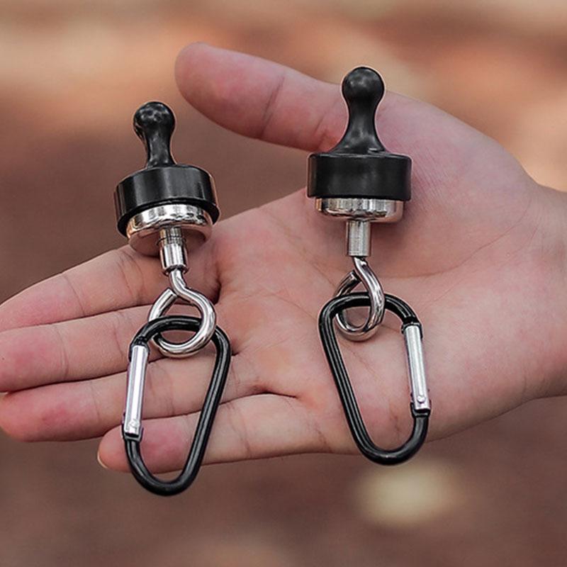 Outdoor Powerful Magnetic Hanging Hook Camping Lantern Hanging Canopy Tent Fastener Hook Mountaineering Carabiner