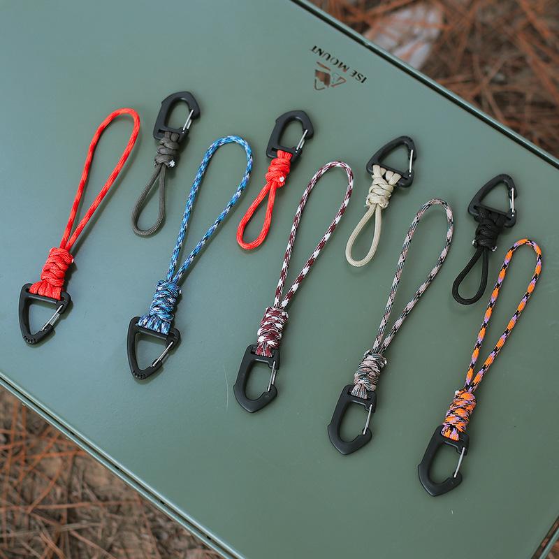 Multi-functional Triangle Hook Braided Seven-core Umbrella Rope Anti-loss Key Chain 