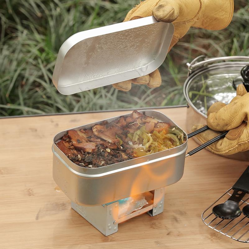 Aluminum Alloy Lunch Box with Lid Handle for Outdoor Camping and Traveling