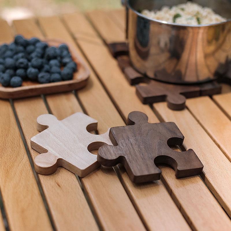 Wooden Puzzle Coaster For Camping