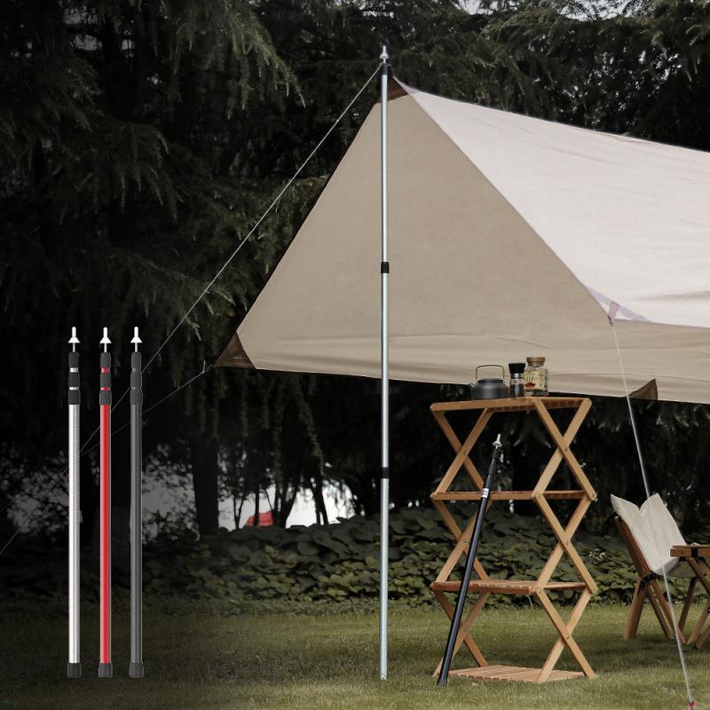 Lightweight Aluminum Telescopic Camping Tarp Tent Pole Outdoor Adjustable Awning Pole