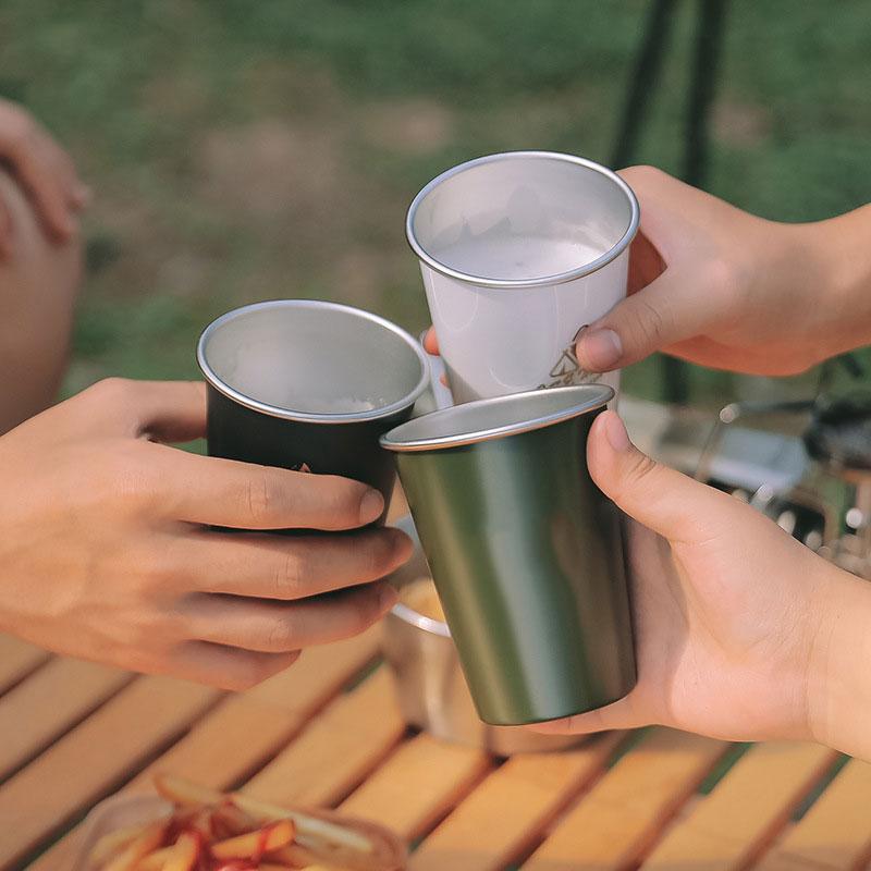 350ml 12OZ Stackable Single Wall Stainless Steel Camping Tumbler 