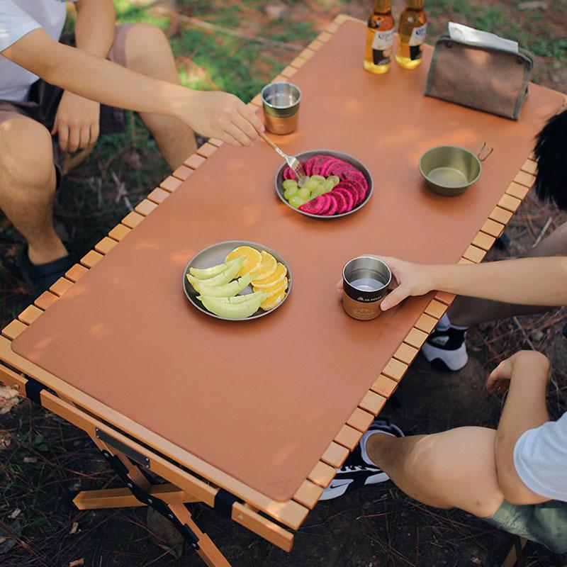 Outdoor Camping Waterproof Oil-proof Non-slip Pu Leather Table Mat 